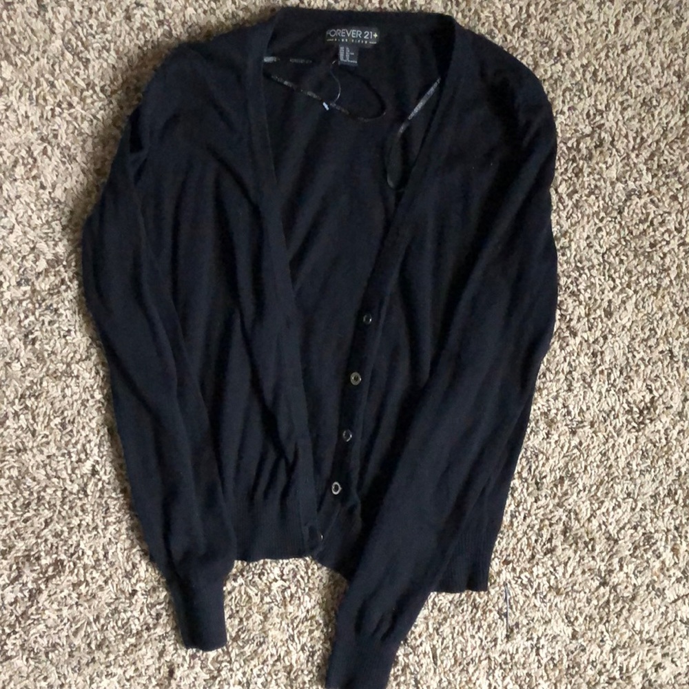 Forever 21 black light weight cardigan